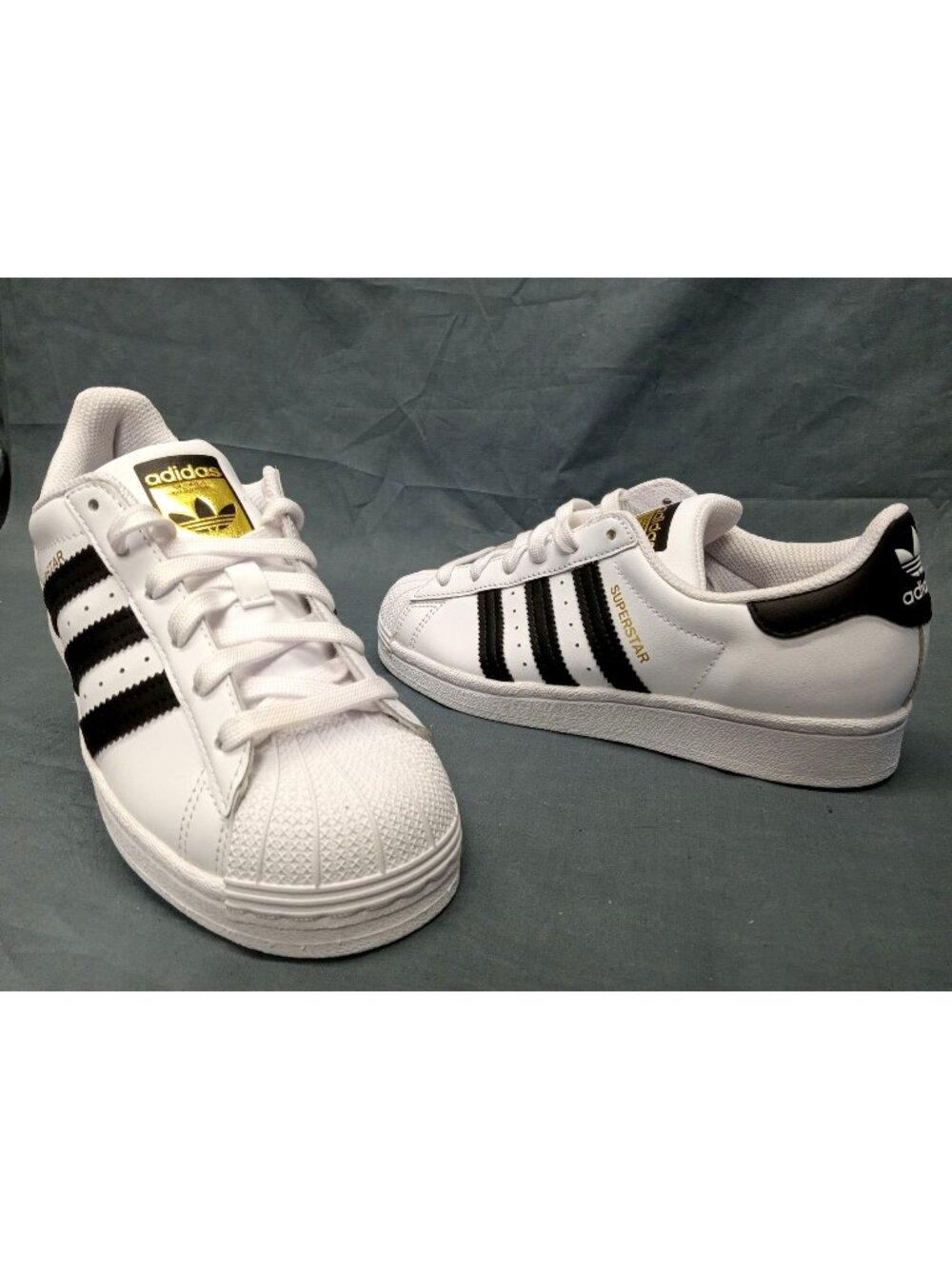 Adidas Originals Superstar J Sneakers White Black Gold Boys Size 6 NEW NO BOX!